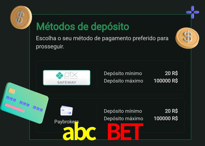 O cassino abc bet oferece uma grande variedade de métodos de pagamento